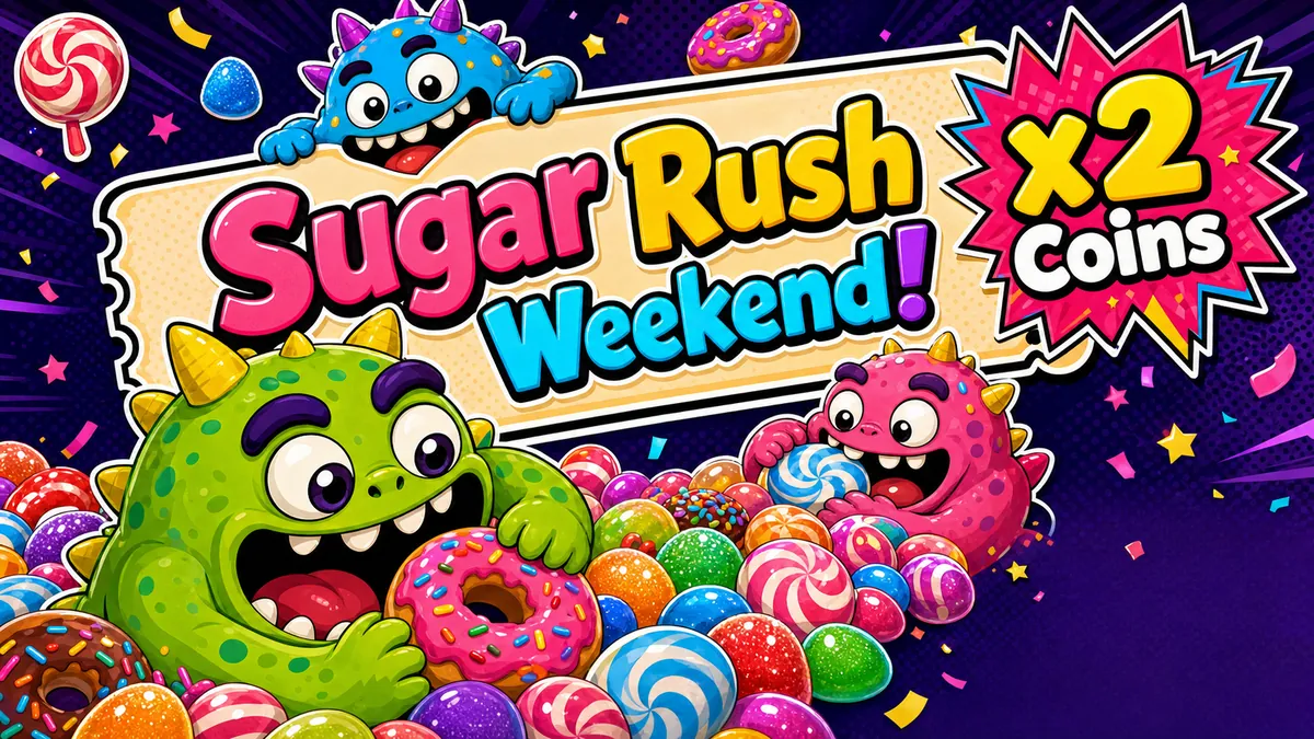 Sugar Rush marketing banner in 16:9, scored 8.5 out of 10, verdict ship