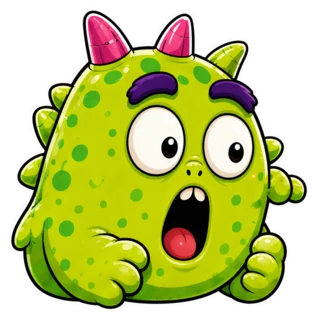 Surprised Gasp, a transparent monster face texture
