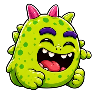 Laughing, a transparent monster face texture