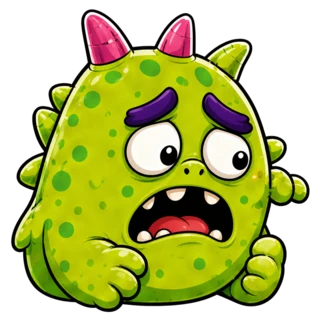 Scared, a transparent monster face texture
