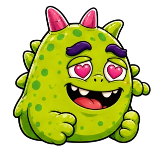 Love-Struck, a transparent monster face texture